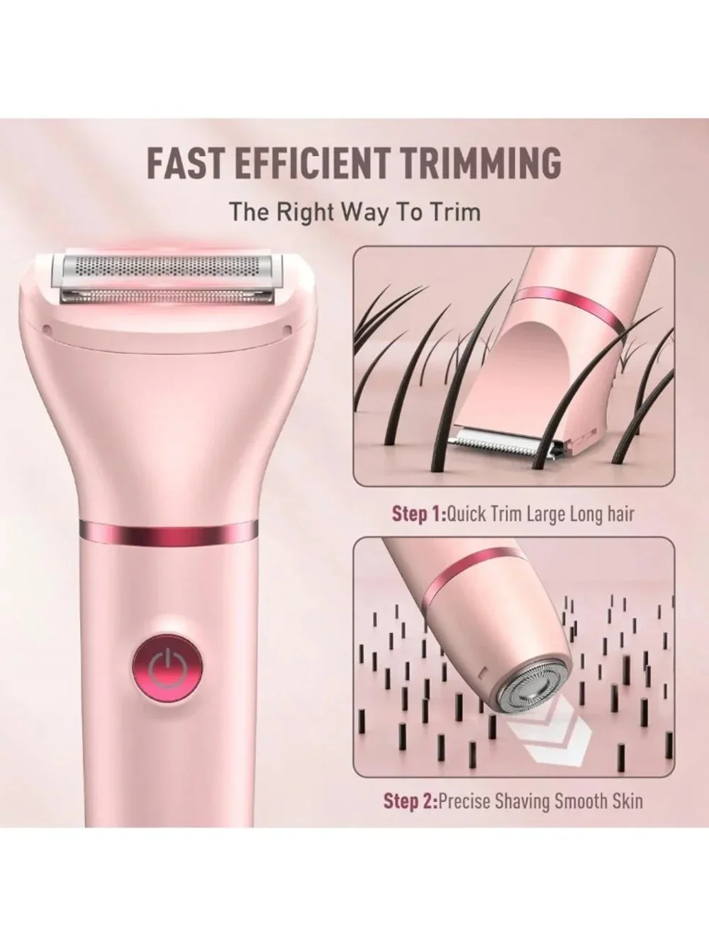 3-in-1 Waterproof Bikini Trimmer & Electric Razor for Women, LED Display